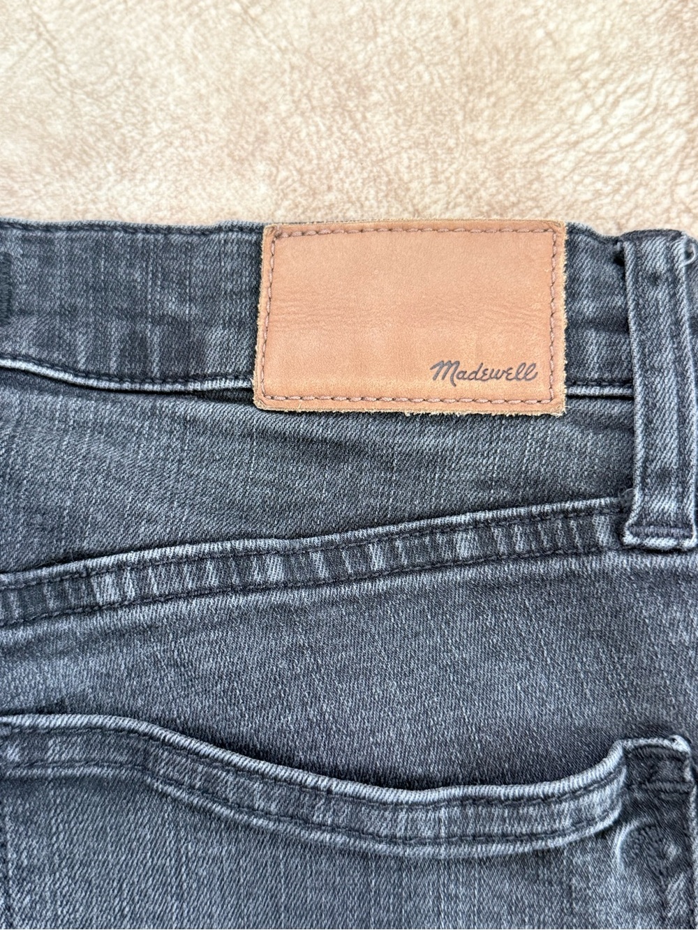 Madewell 9” High Rise Skinny Jeans Gray Raw Hem Button Fly Size 28 - Picture 9 of 11